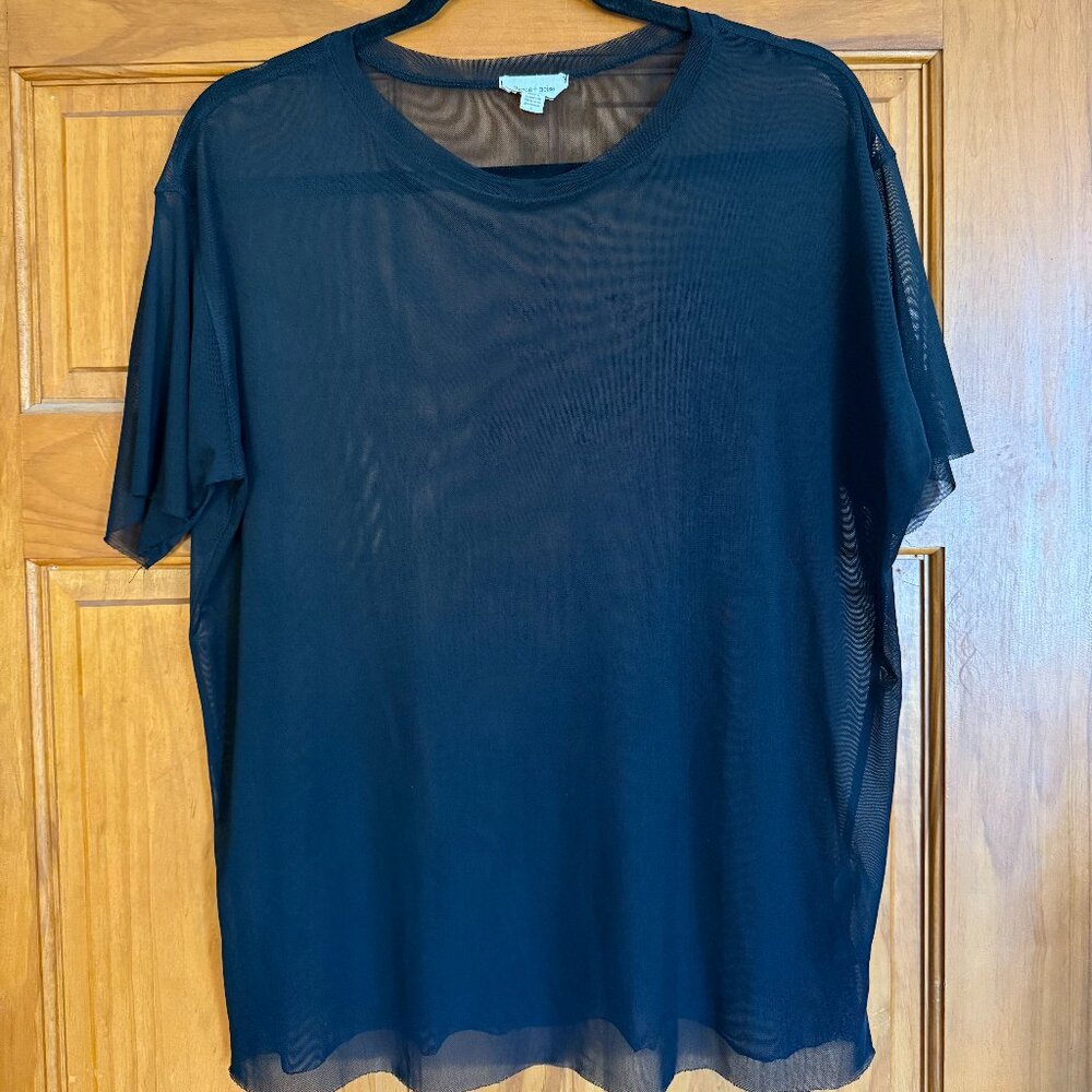 Silence + Noise/Urban Outfitters Black Mesh T-Shirt - Size Small